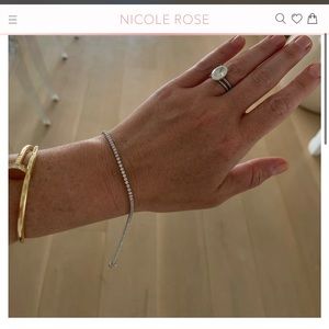 Nicole rose dainty 1 carat diamond tennis bracelet yellow gold 14k NWOT 7”